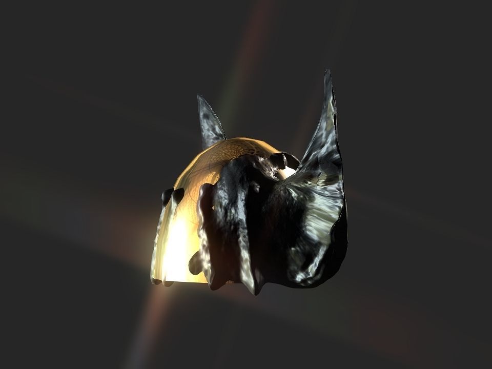 Winged bear viking helmet Low-poly 3D model_46