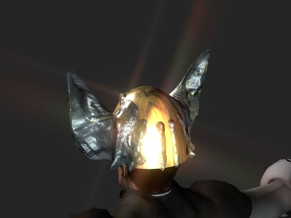 Winged bear viking helmet Low-poly 3D model_22