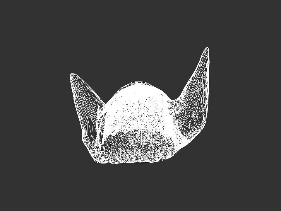 Winged bear viking helmet Low-poly 3D model_55