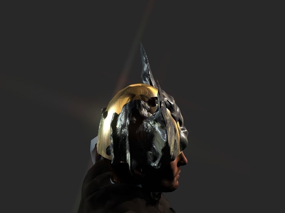 Winged bear viking helmet Low-poly 3D model_28