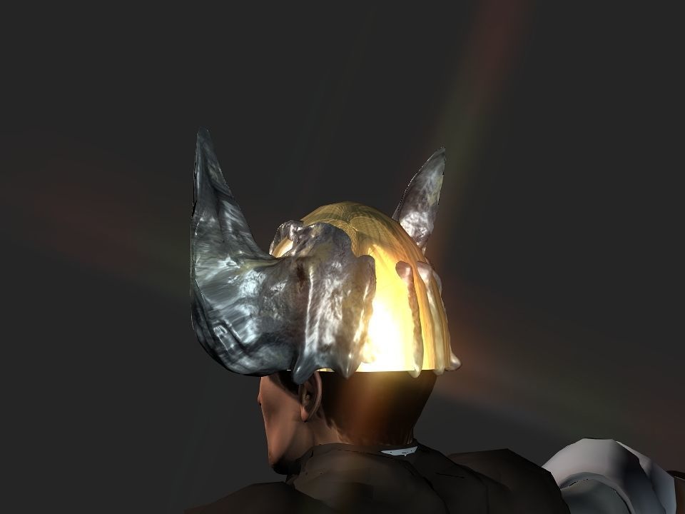 Winged bear viking helmet Low-poly 3D model_56