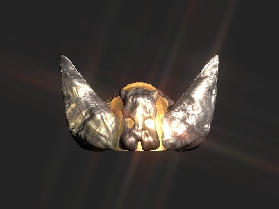 Winged bear viking helmet Low-poly 3D model_33