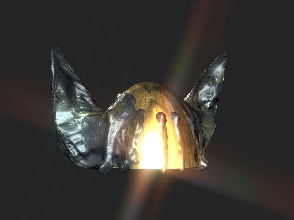 Winged bear viking helmet Low-poly 3D model_41