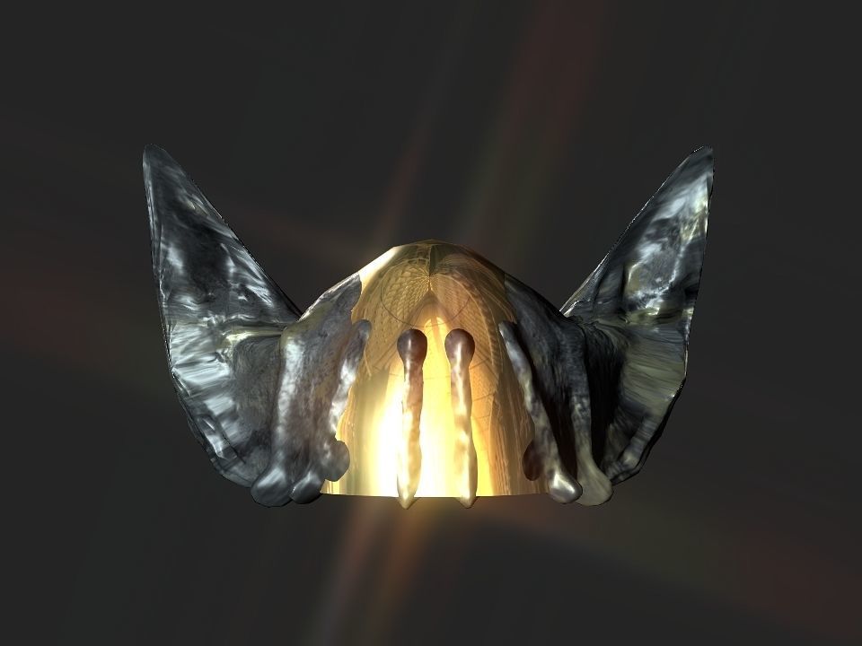 Winged bear viking helmet Low-poly 3D model_42