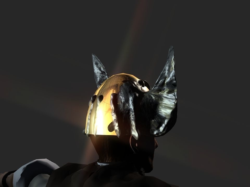 Winged bear viking helmet Low-poly 3D model_5