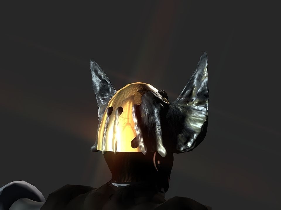 Winged bear viking helmet Low-poly 3D model_4