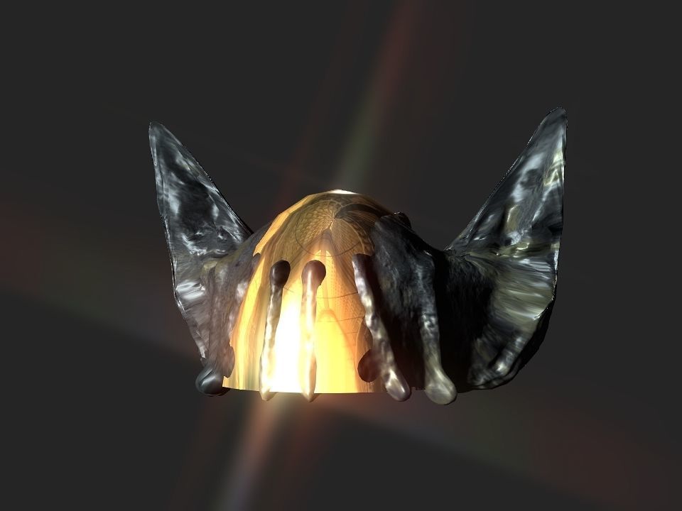 Winged bear viking helmet Low-poly 3D model_43