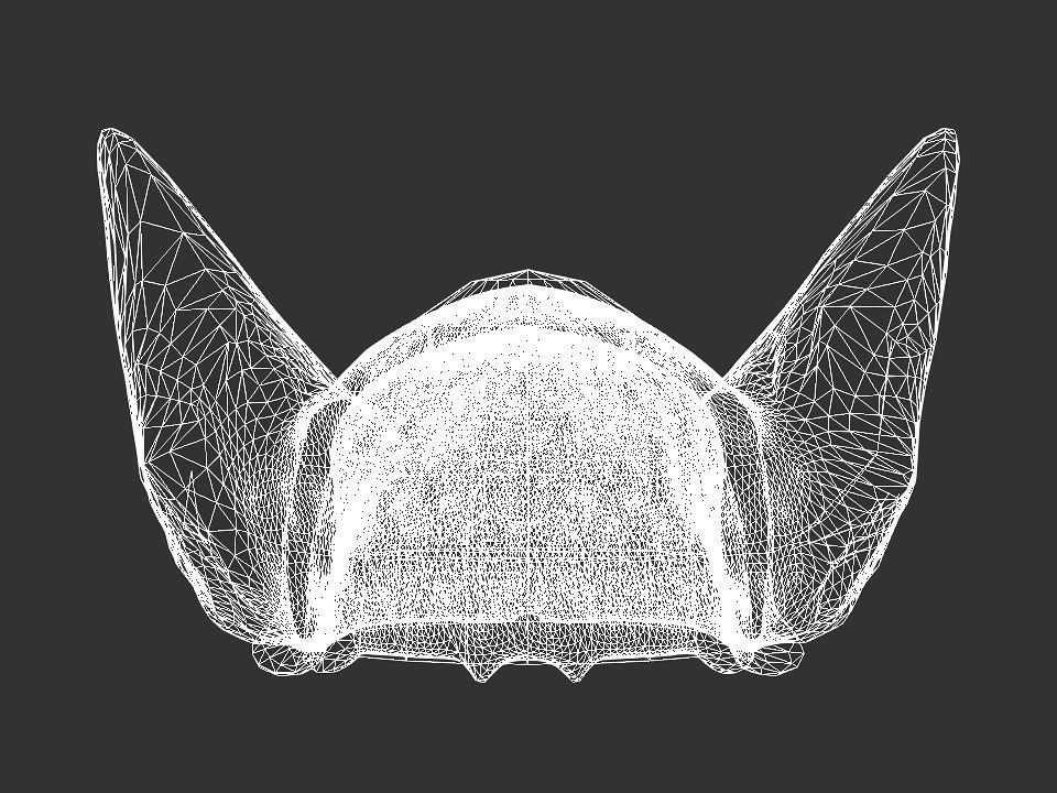Winged bear viking helmet Low-poly 3D model_54