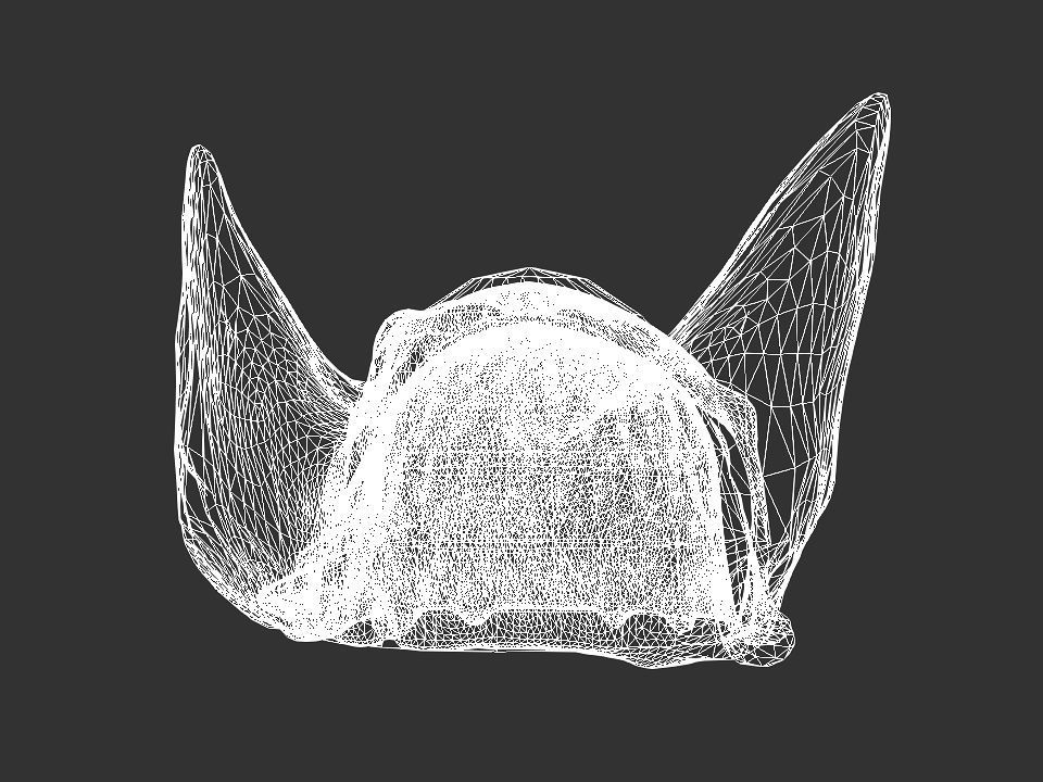Winged bear viking helmet Low-poly 3D model_52