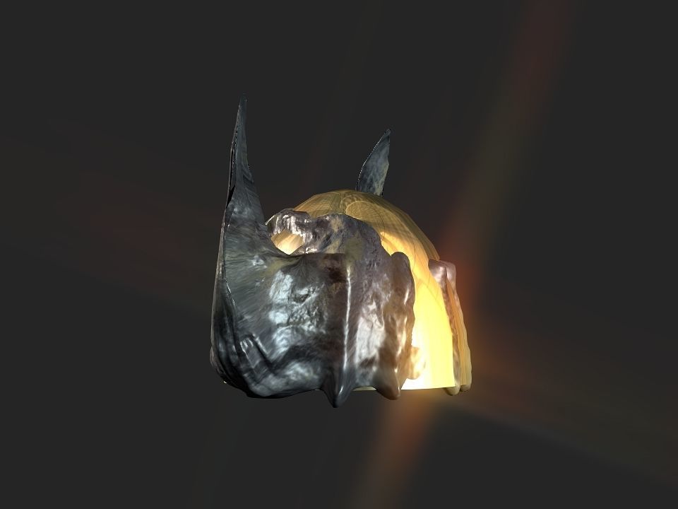 Winged bear viking helmet Low-poly 3D model_39