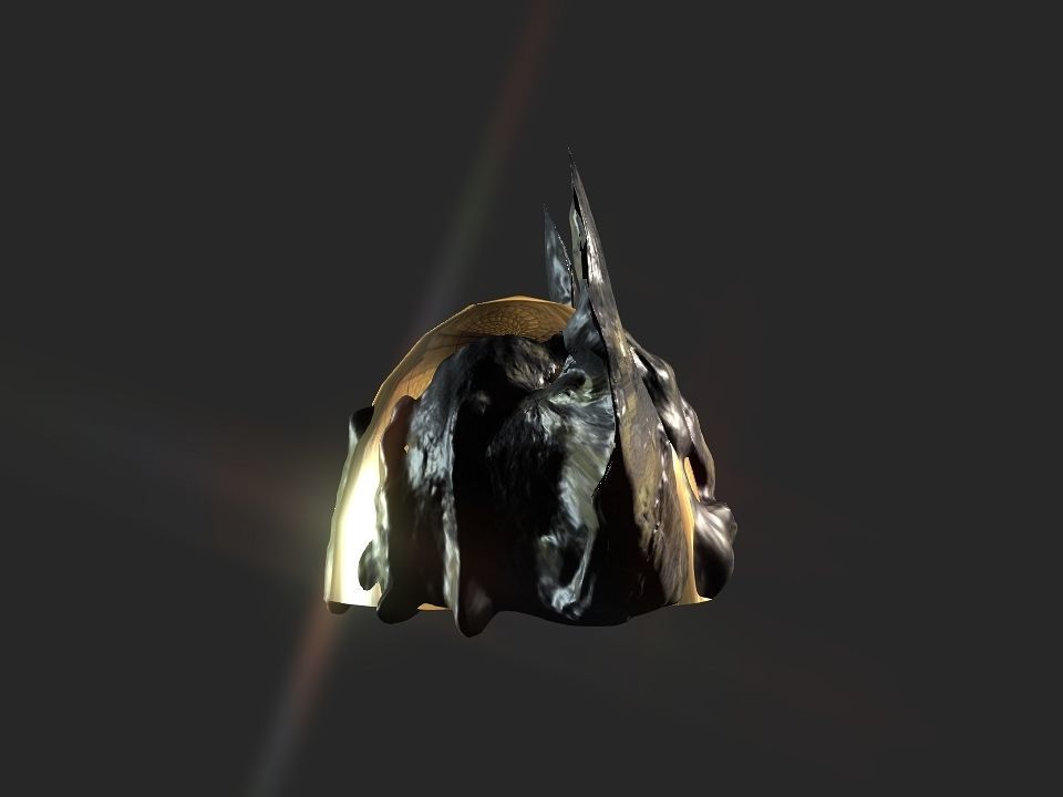 Winged bear viking helmet Low-poly 3D model_47
