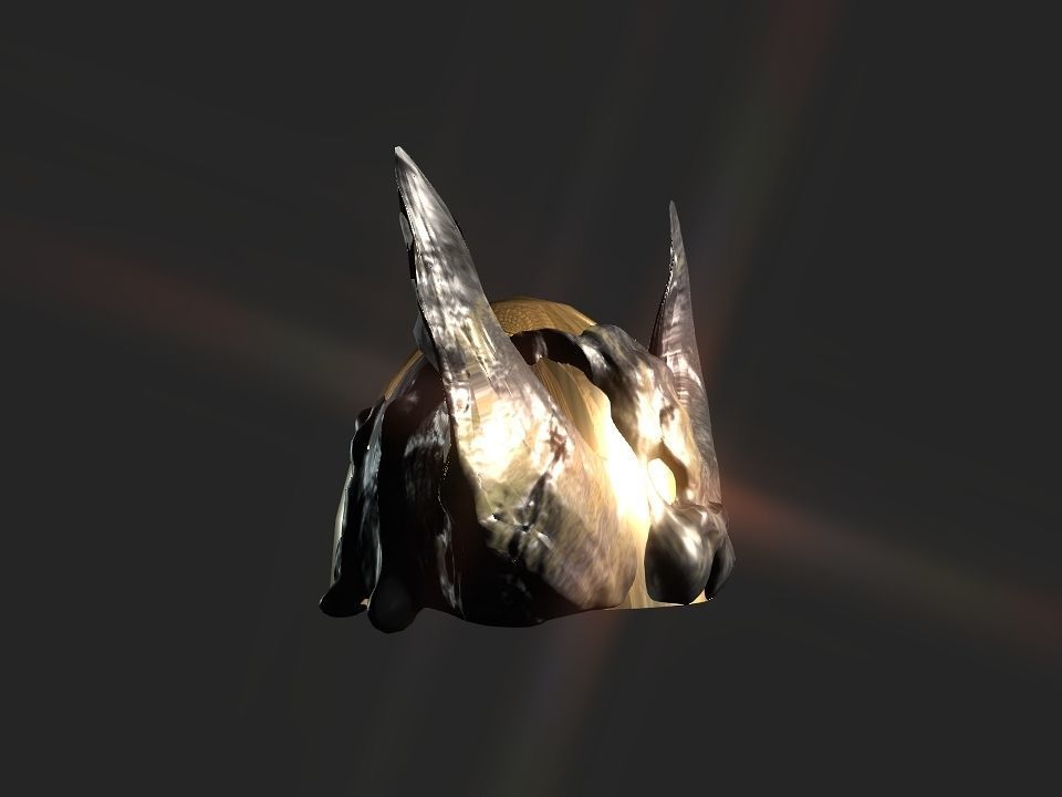 Winged bear viking helmet Low-poly 3D model_48