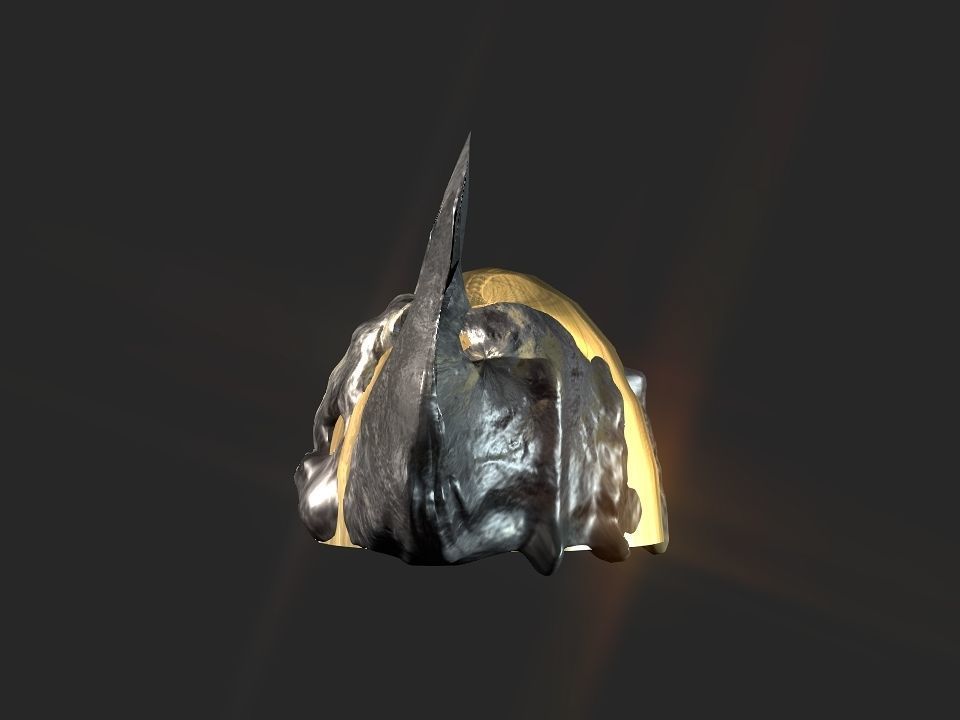 Winged bear viking helmet Low-poly 3D model_38