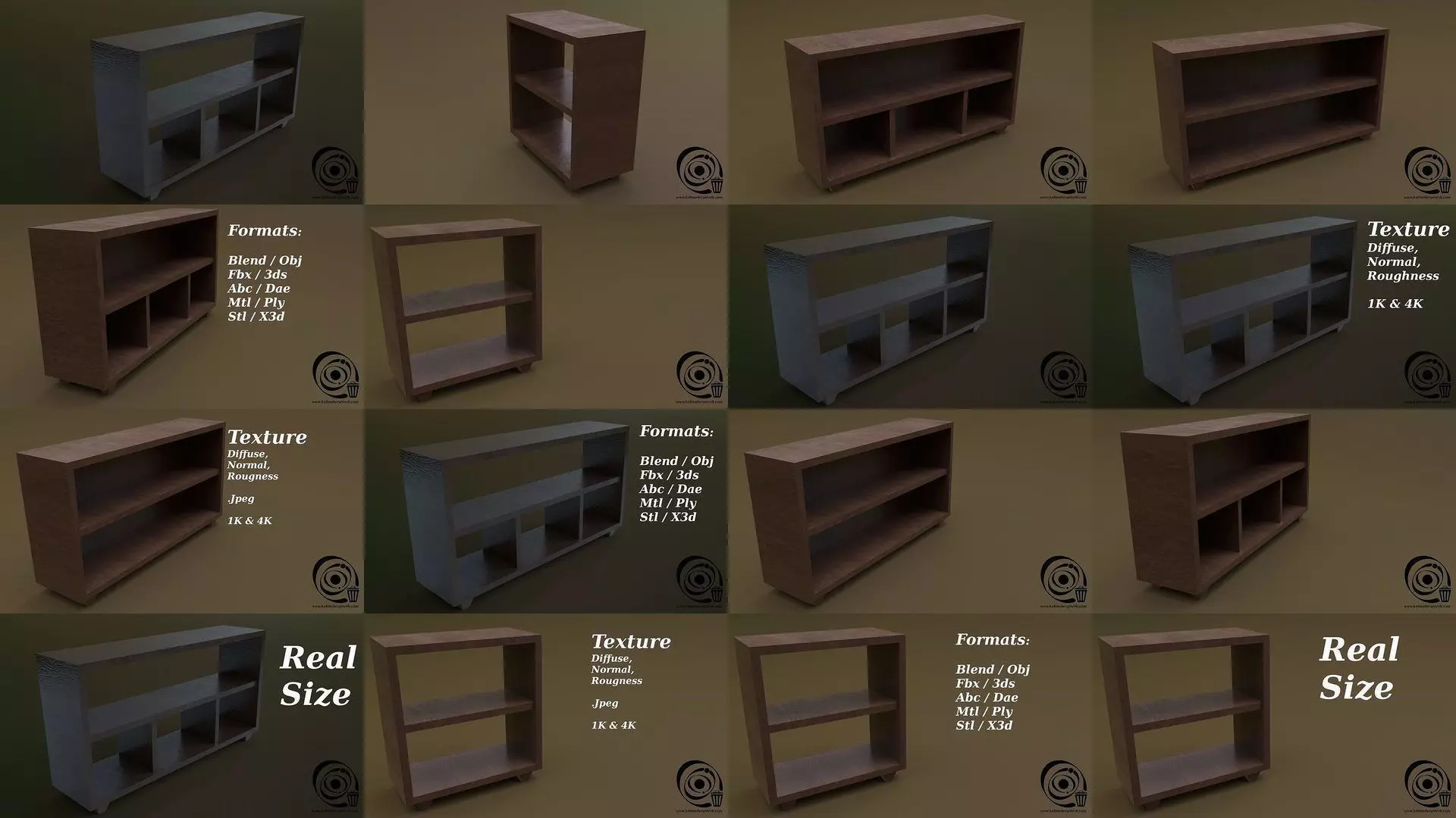 Console Table Set 01 3D Model Collection_0