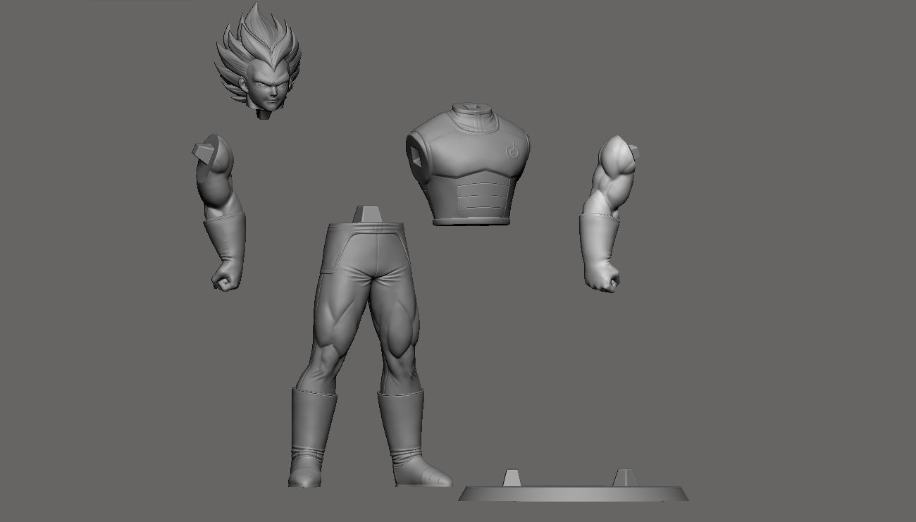 Vegeta dragon ball statue 3D print model_7