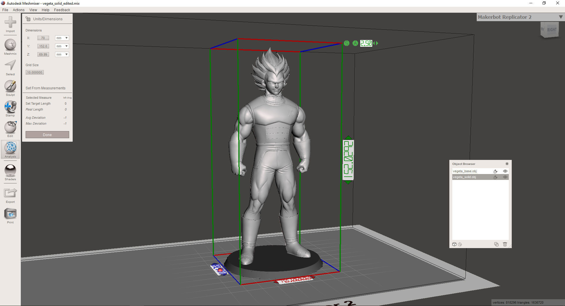 Vegeta dragon ball statue 3D print model_8