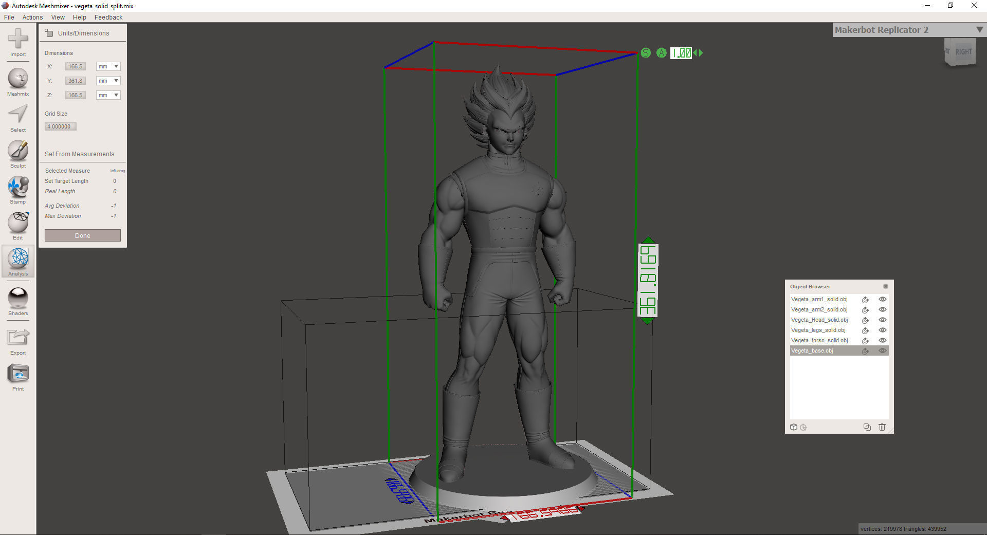 Vegeta dragon ball statue 3D print model_9