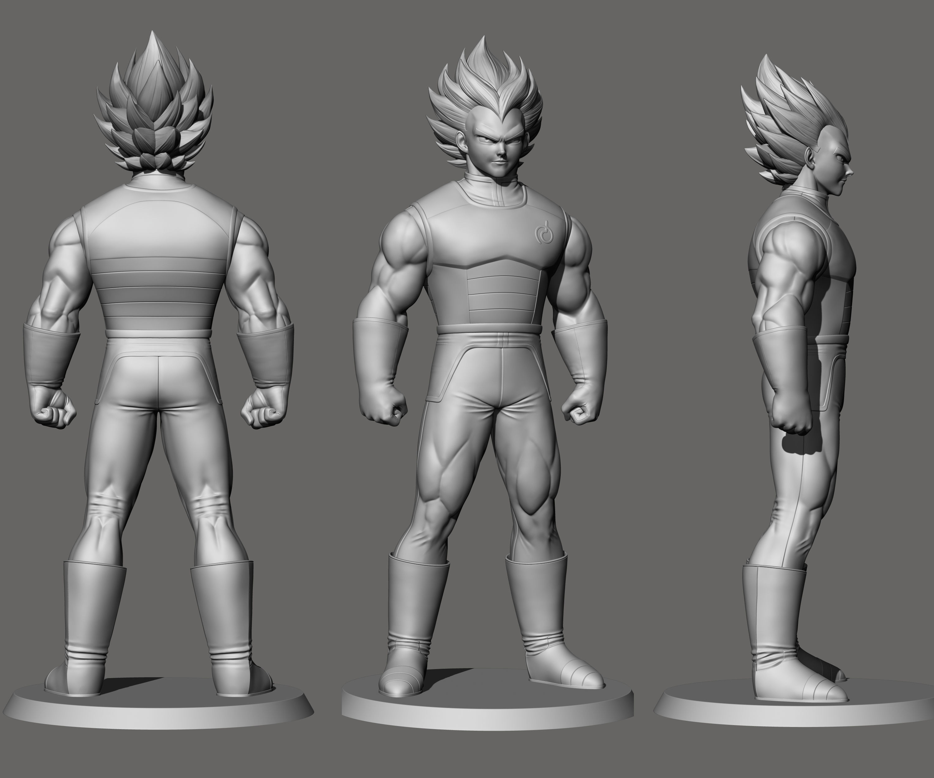 Vegeta dragon ball statue 3D print model_1