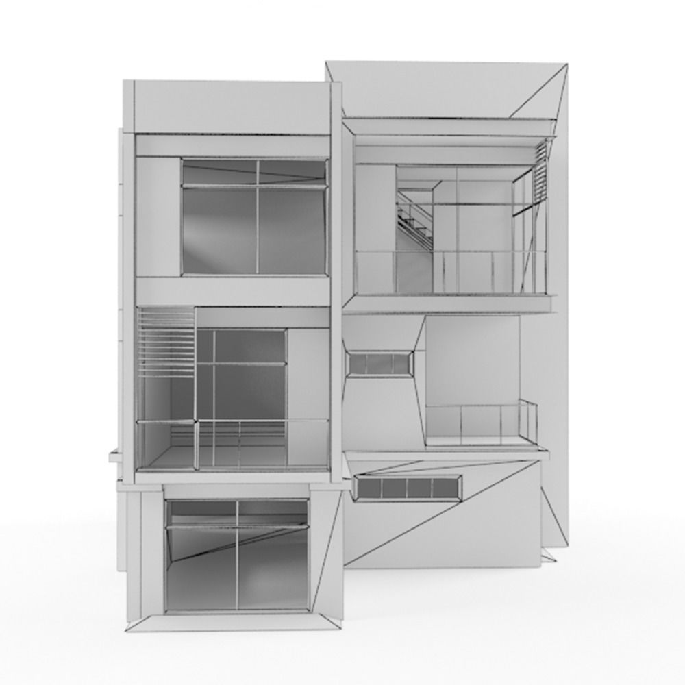 House Modern Villa 02 Low-poly 3D model_6