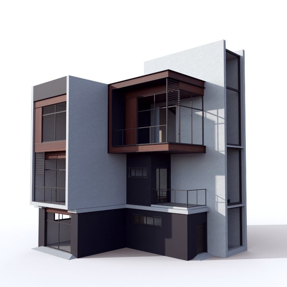 House Modern Villa 02 Low-poly 3D model_1