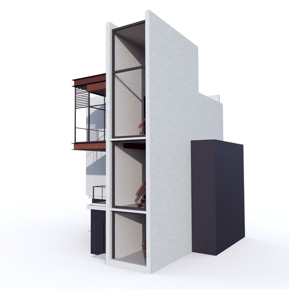 House Modern Villa 02 Low-poly 3D model_4