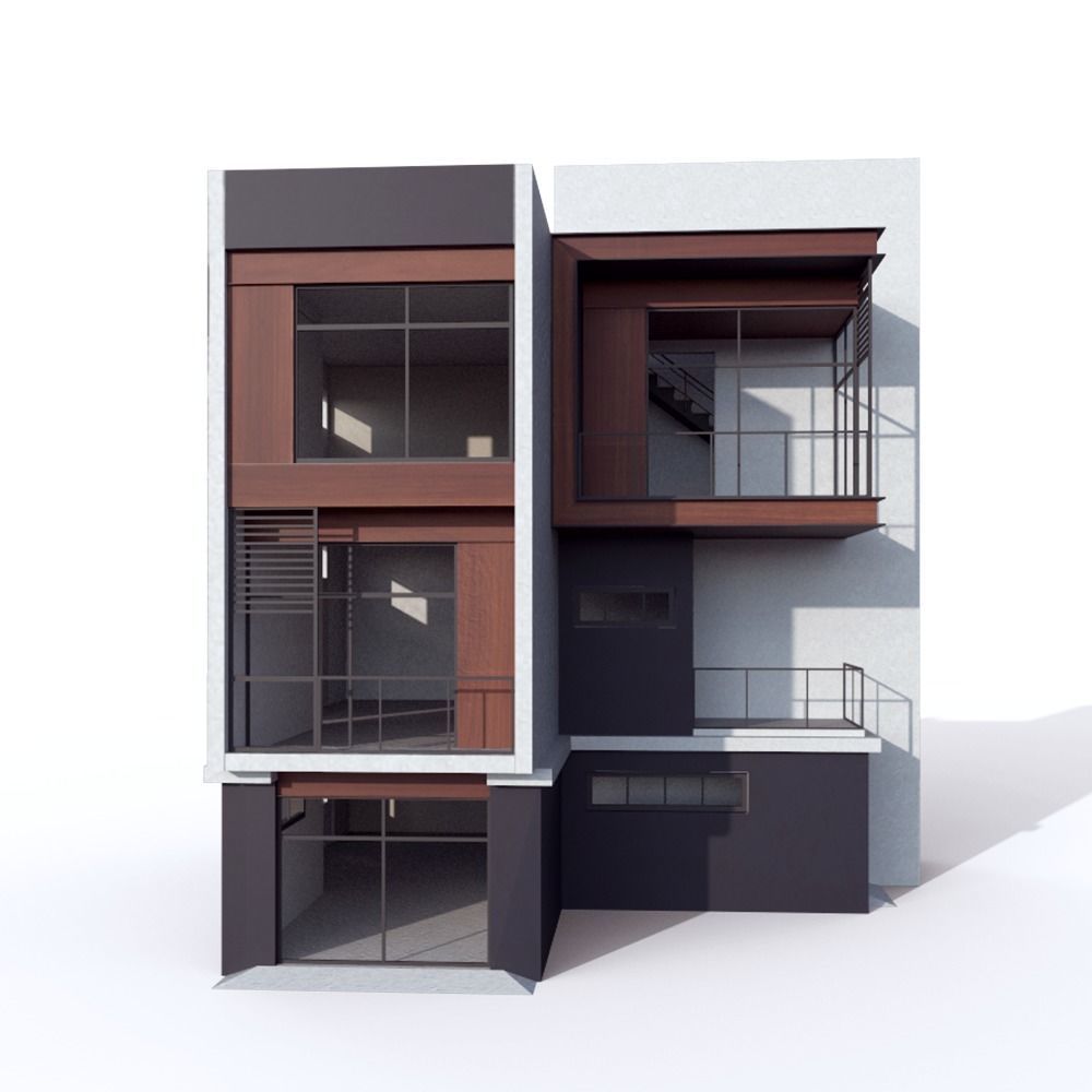 House Modern Villa 02 Low-poly 3D model_2