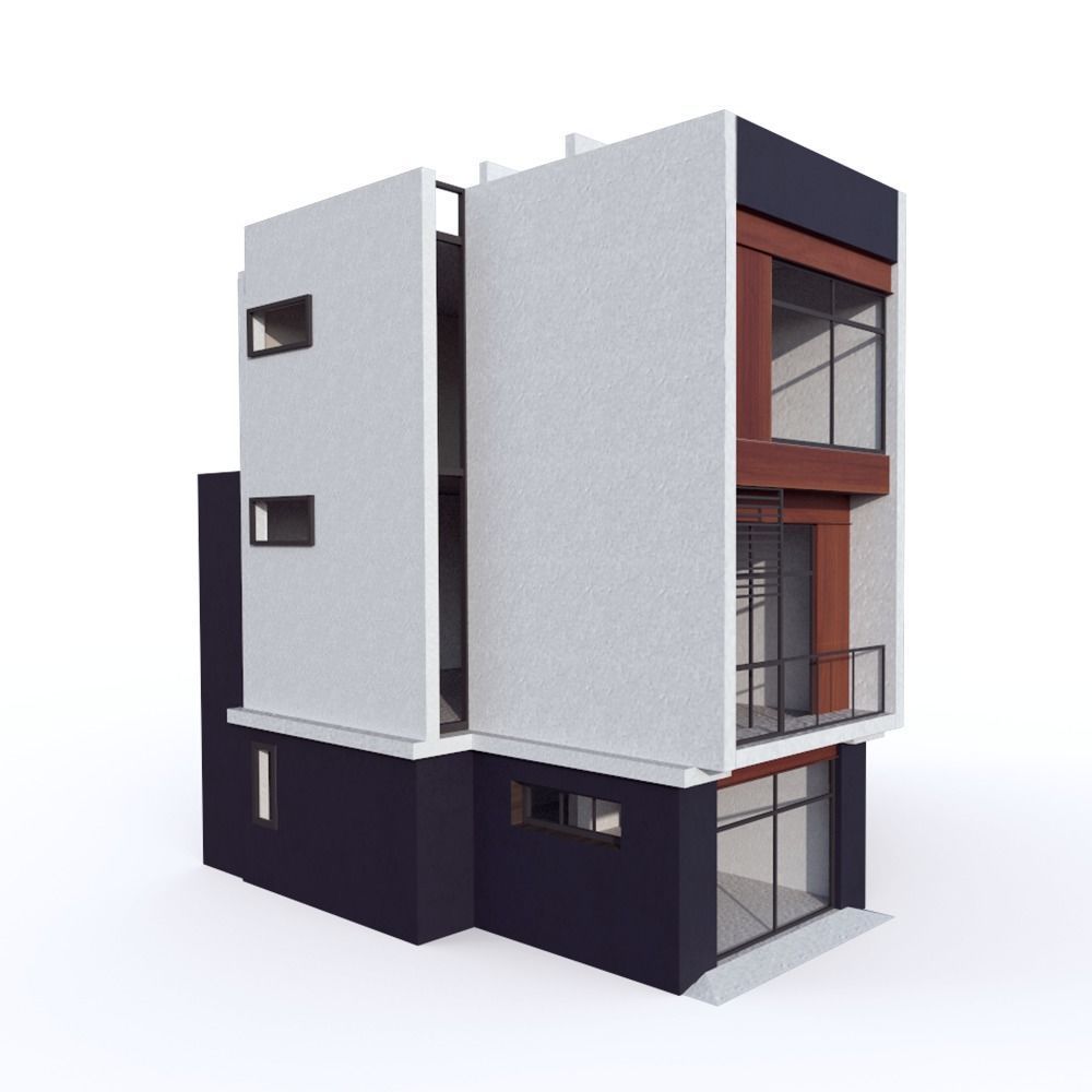 House Modern Villa 02 Low-poly 3D model_3