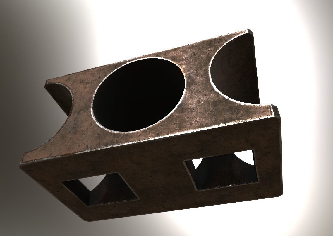 Rusted Metal Widget Low-poly 3D model_1