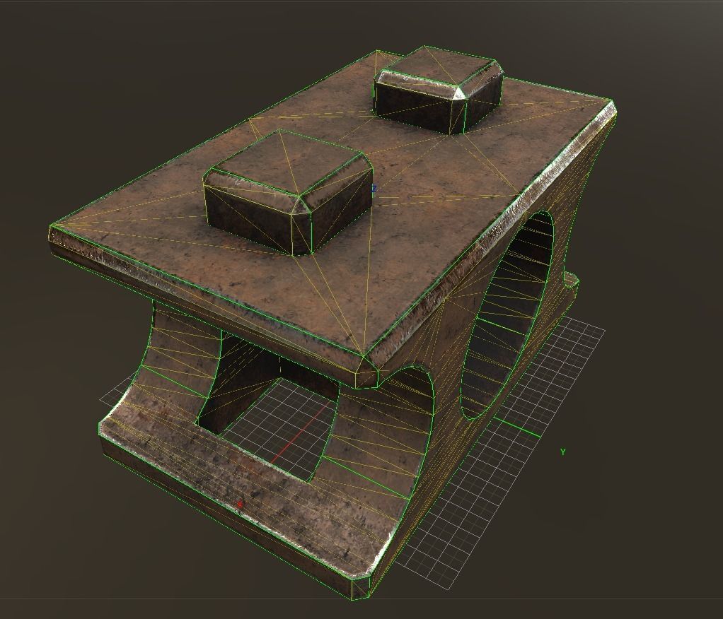 Rusted Metal Widget Low-poly 3D model_3