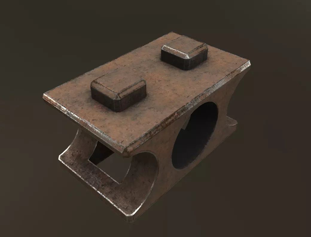 Rusted Metal Widget Low-poly 3D model_0