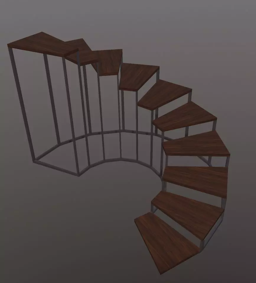 A Twisted Stairs 3D model_0