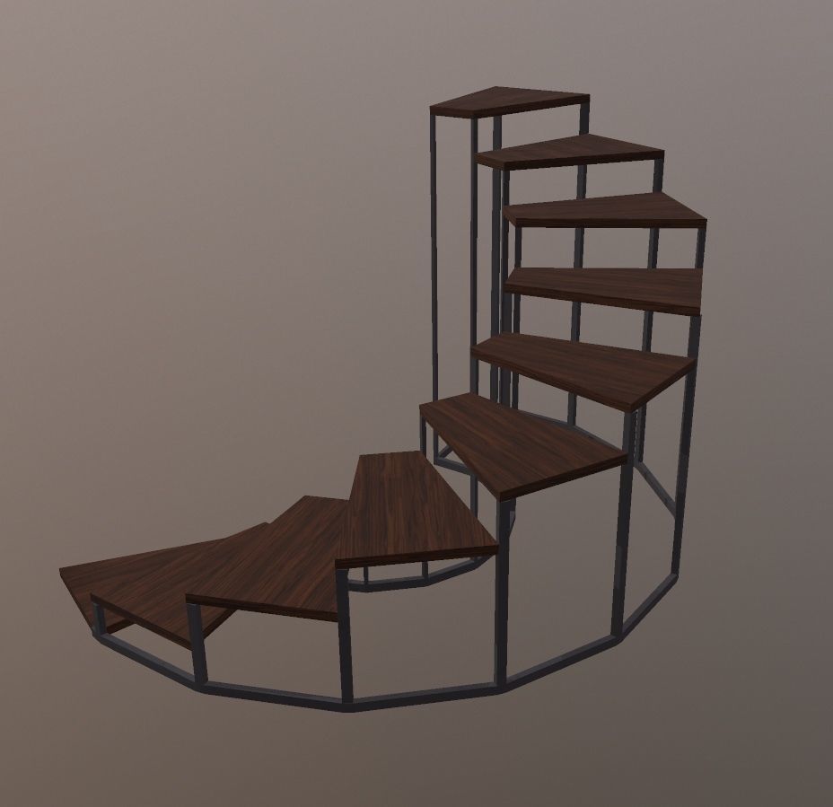 A Twisted Stairs 3D model_2
