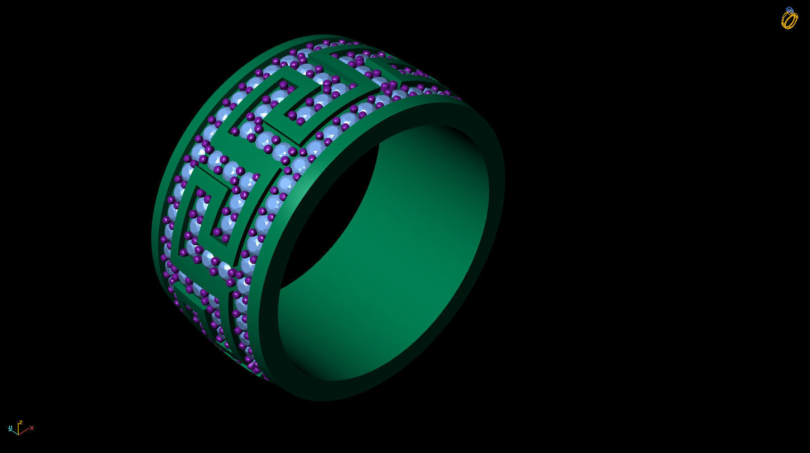 Ring Band R 0050 3D print model_9