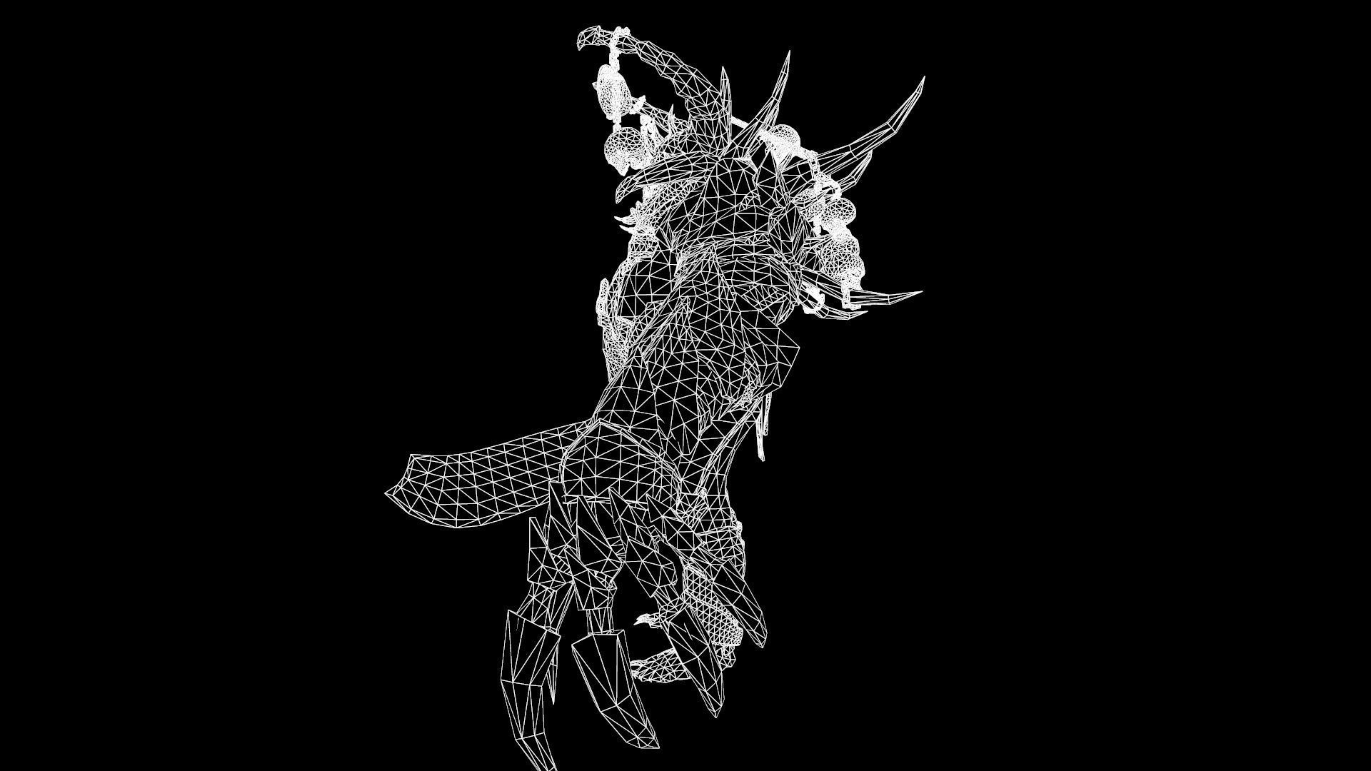 Butcher demon with horns Low-poly 3D model_22