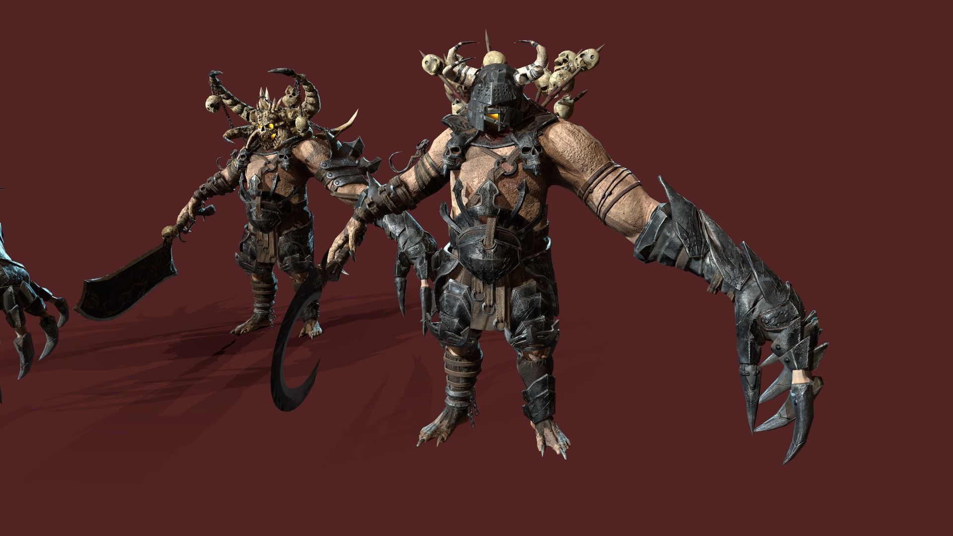 Butcher demon with horns Low-poly 3D model_27