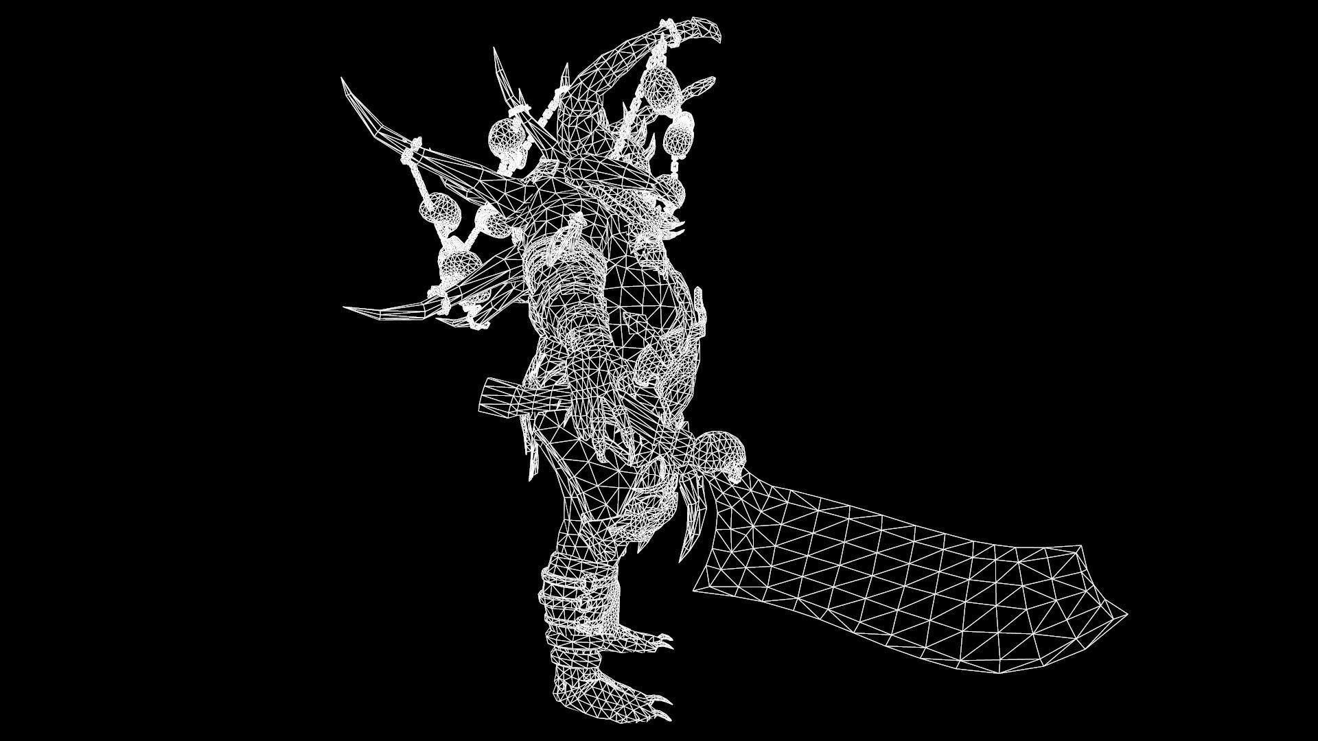 Butcher demon with horns Low-poly 3D model_24