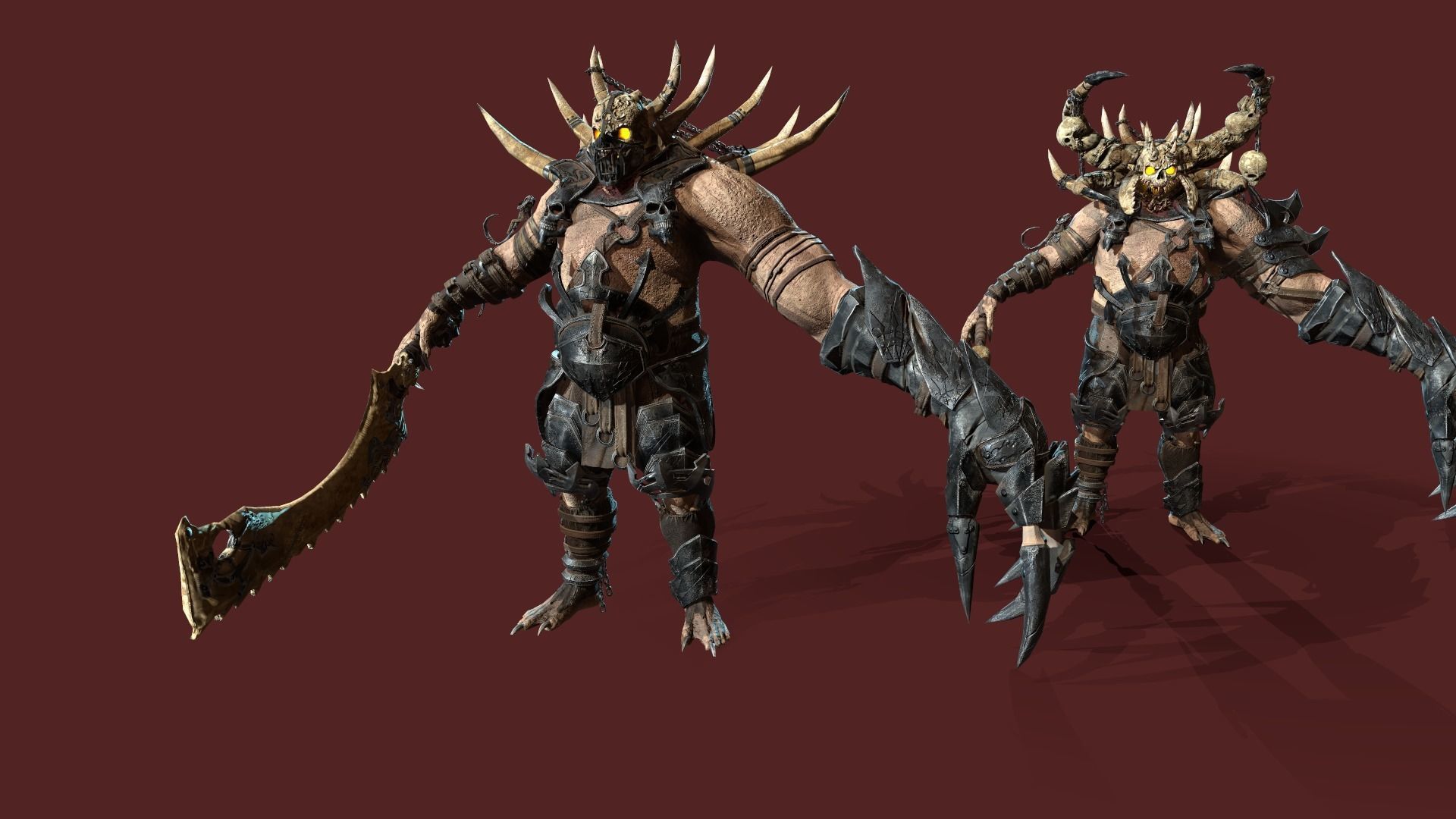 Butcher demon with horns Low-poly 3D model_18