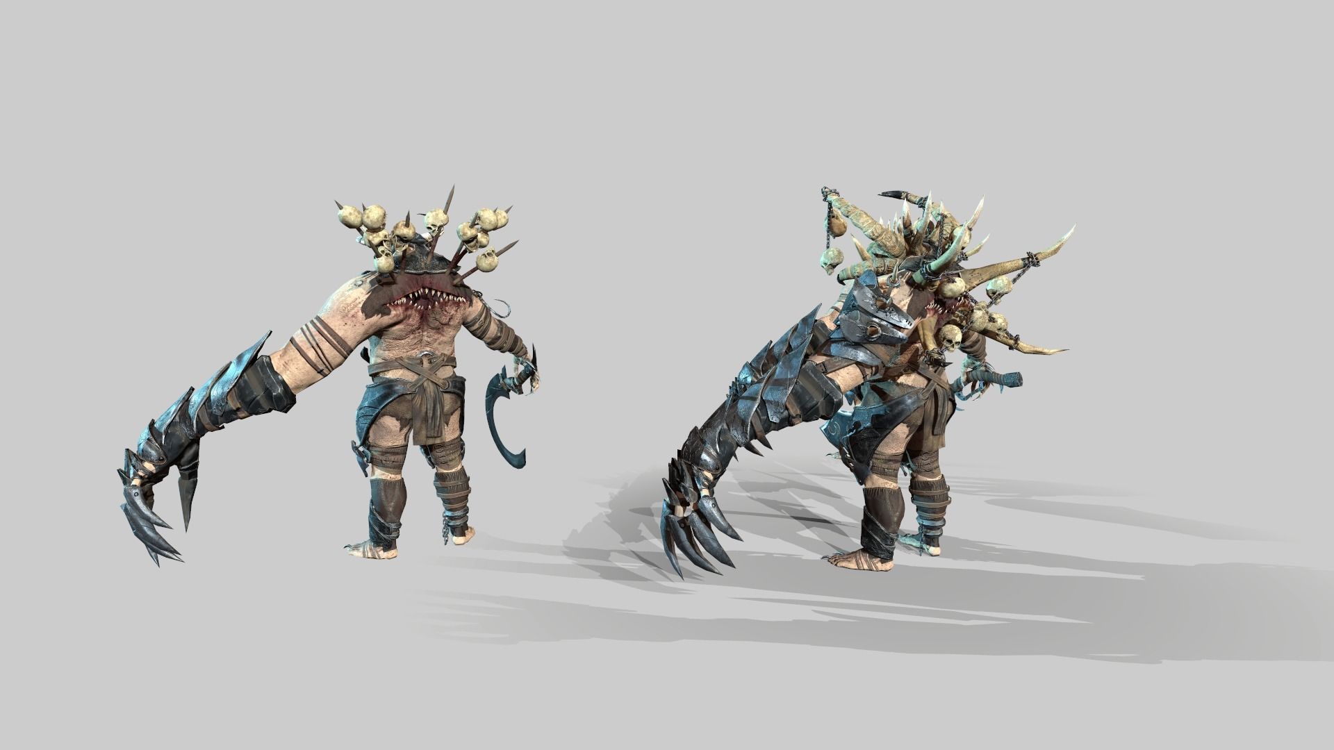 Butcher demon with horns Low-poly 3D model_13