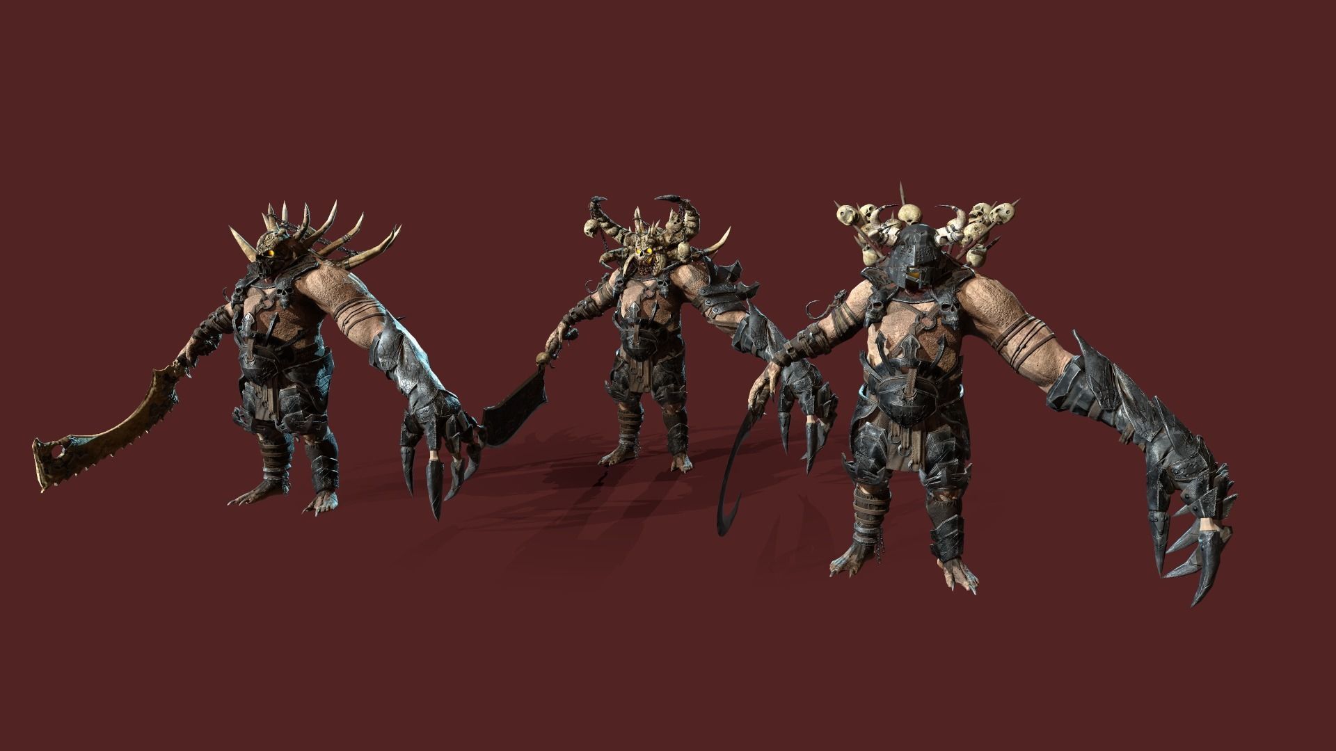 Butcher demon with horns Low-poly 3D model_25