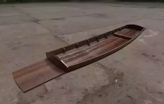 thai Wooden Boat Low-poly 3D model