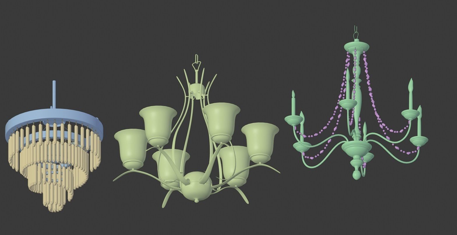 3 different chandelier   3D model_11