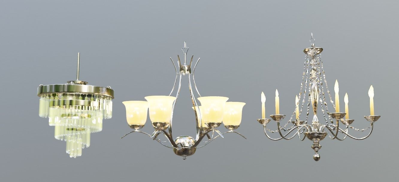 3 different chandelier   3D model_2