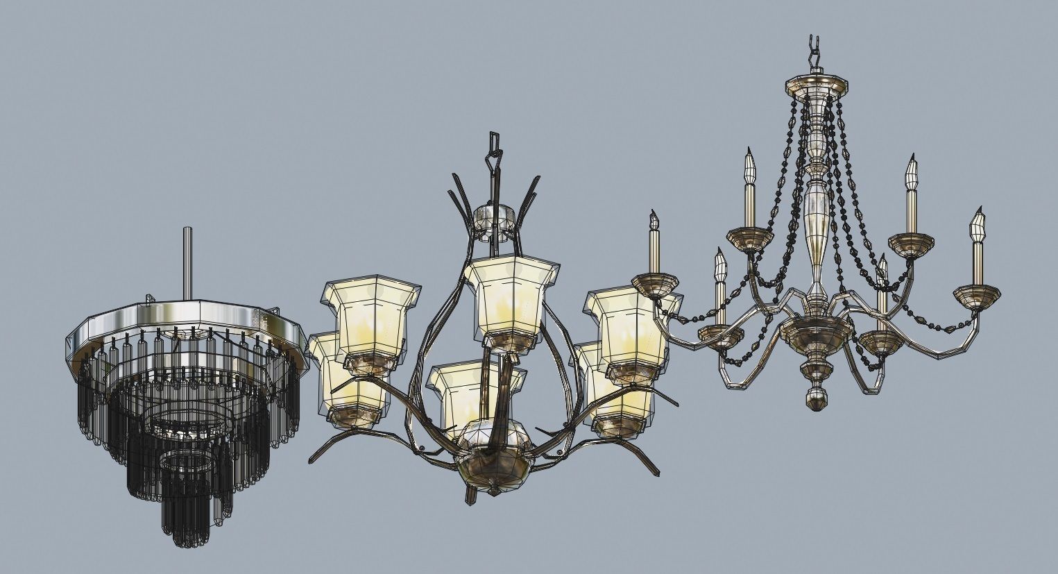 3 different chandelier   3D model_13