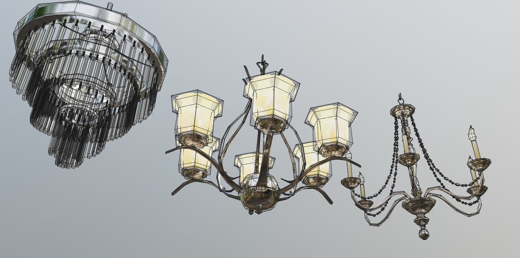 3 different chandelier   3D model_14