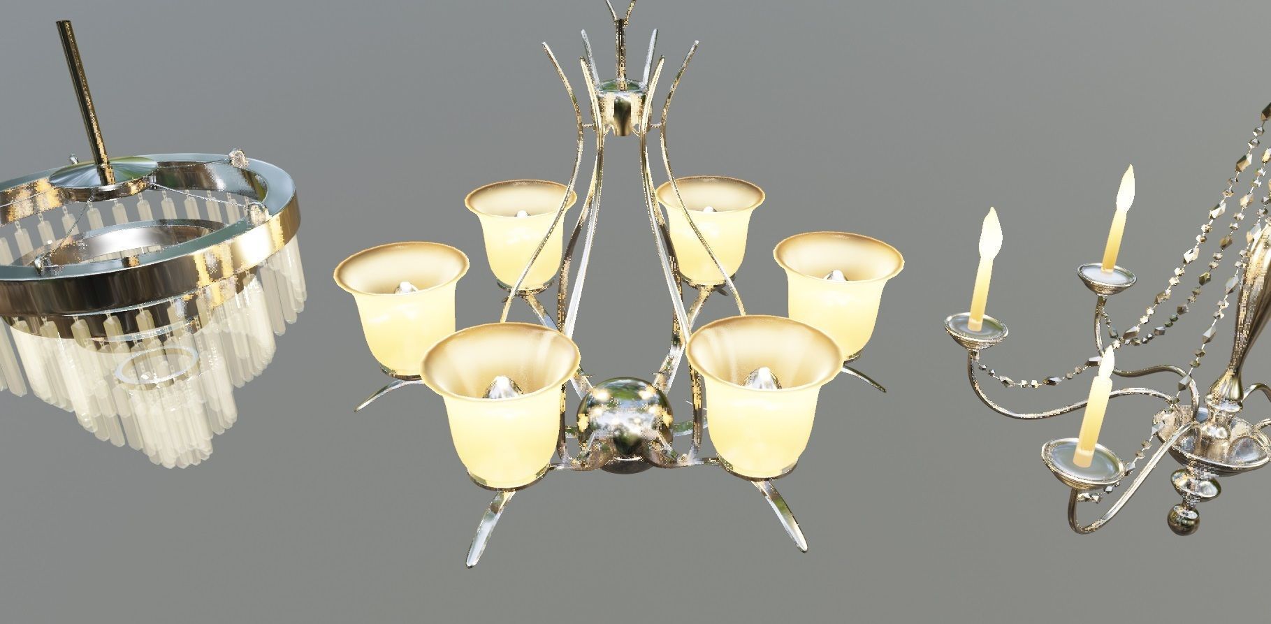 3 different chandelier   3D model_9