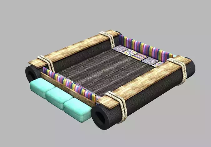 Raft - Low poly bed frame for minecraft