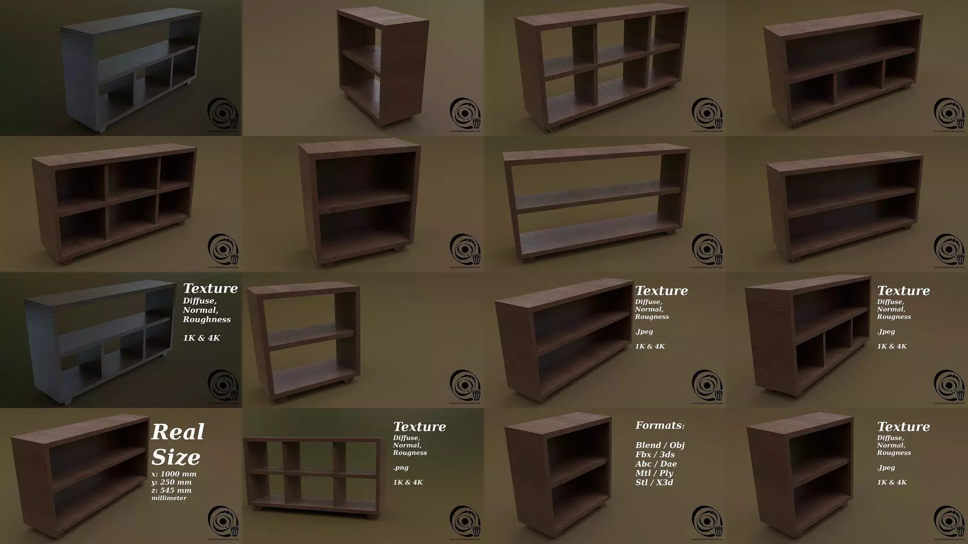 Console Table Set 03 3D Model Collection_0