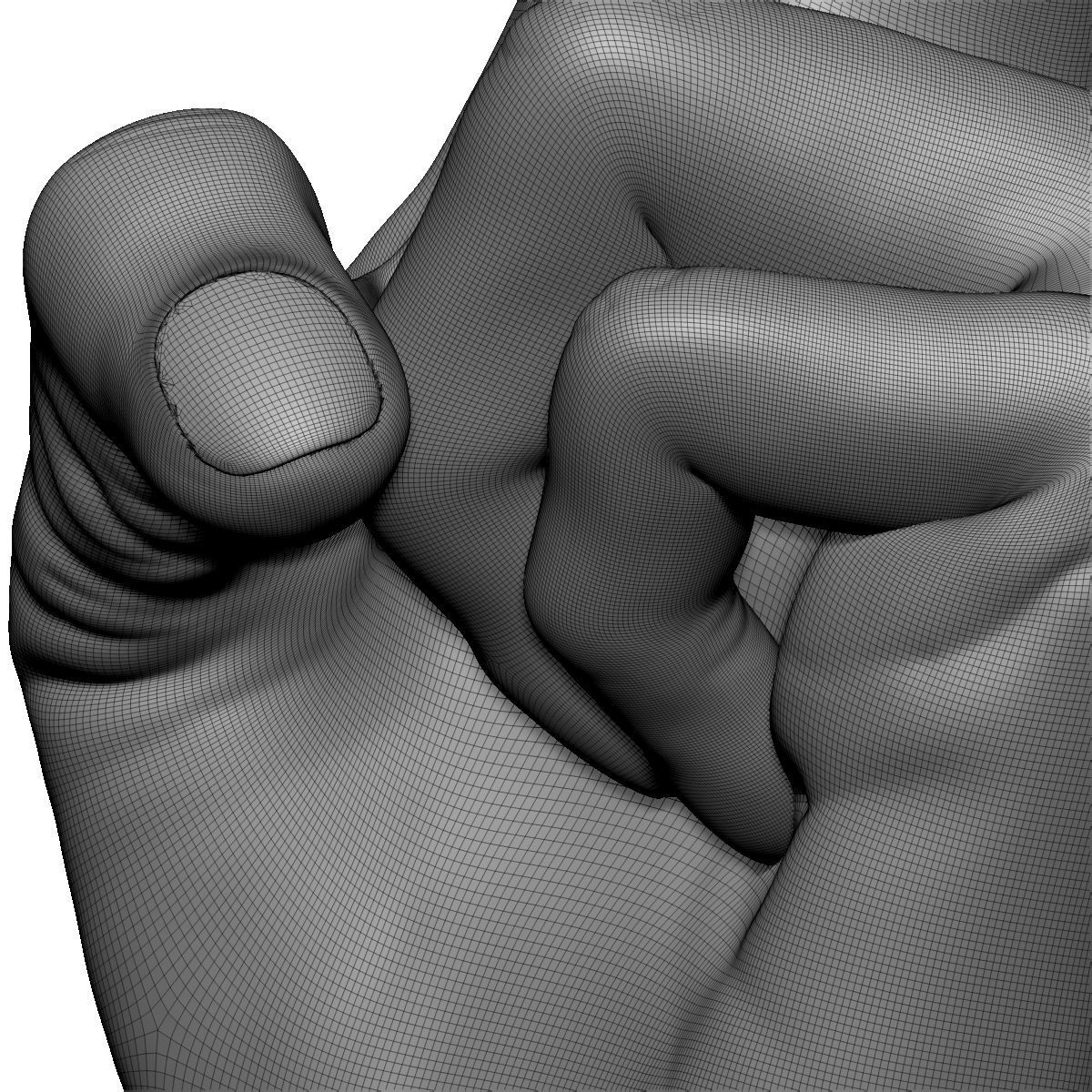 Victory sign hand male - 3D printable model 3D print model_8