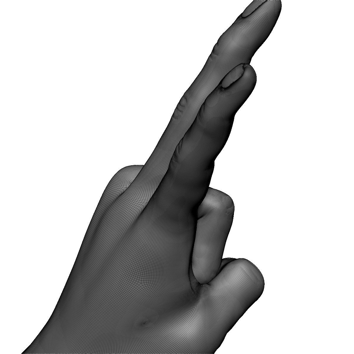 Victory sign hand male - 3D printable model 3D print model_10