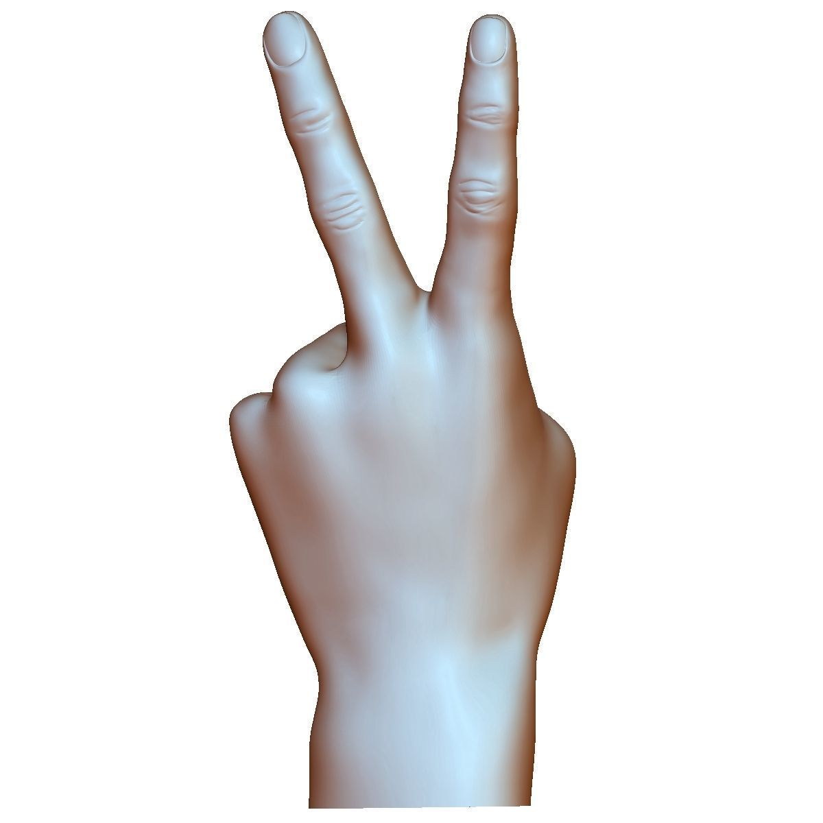 Victory sign hand male - 3D printable model 3D print model_5